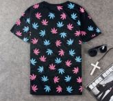 Camisa Weed Preto c/ Azul&Rosa