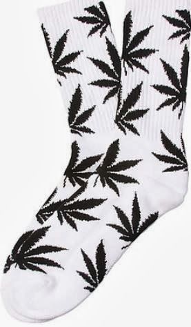 Meia HUF Branco c/ Preto