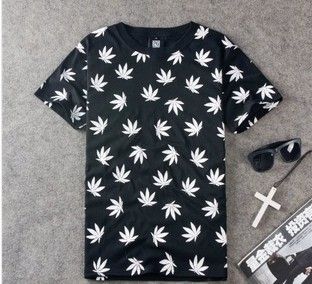 Camisa Weed Preto c/ Branco